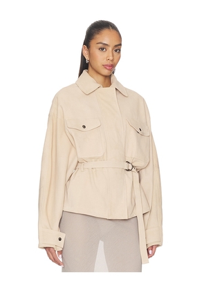 EAVES x Jasmine Tookes Lina Belted Jacket in Brown. Size L. Also in S, XS, M, XL.