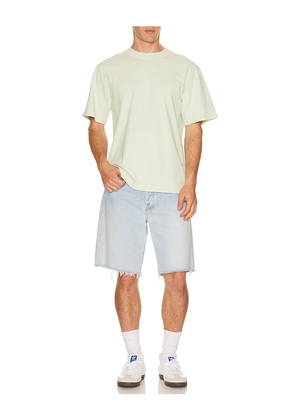AGOLDE Asha Mock Neck Tee in Green. Size L. Also in S, XL/1X.