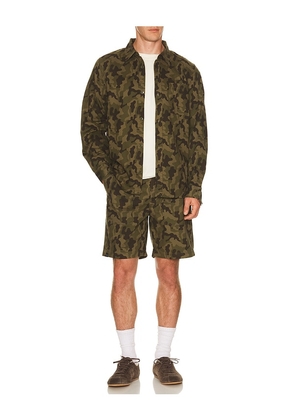 Barefoot Dreams Cotton Canvas Twill Utility Short in Green. Size L. Also in S, M, XL/1X.