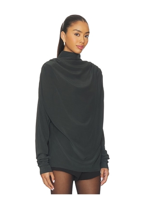 EAVES Saeunn Drape Neck Blouse in Grey. Size XS. Also in M.
