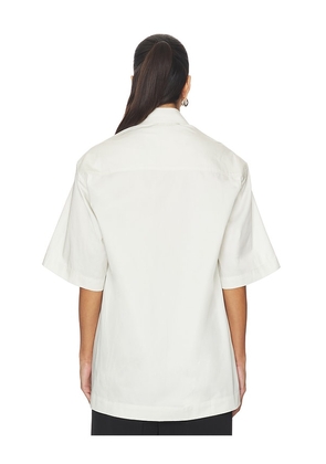 EAVES Svann Micro Collar Shirt in White. Size XS/S. Also in M/L.