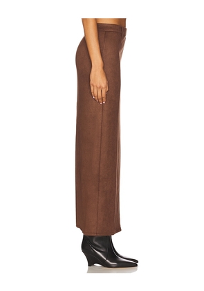 ALL THE WAYS Bailey Faux Suede Skirt in Brown. Size M. Also in S, XS, XXS.