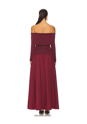 ALL THE WAYS Cressida Maxi Dress in Burgundy. Size M. Also in XS, S.