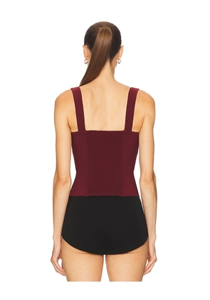 Elodie the Label Elodie Blaise Top in Burgundy. Size M. Also in S, L.