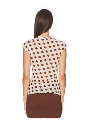 AFRM Nina Top in Cream,Brown. Size M. Also in XS.