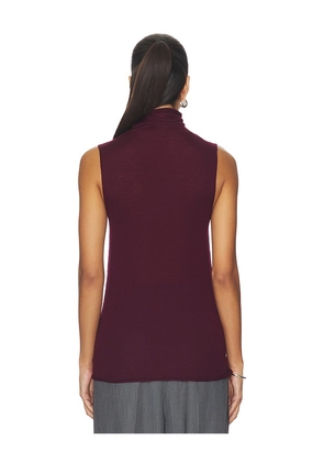EAVES Alaska Sleeveless Knit Mockneck in Burgundy. Size M. Also in L, S, XL, XS.