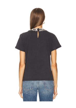 Cinq a Sept Necklace Washed Shrunken Tee in Charcoal. Size M. Also in L, S.
