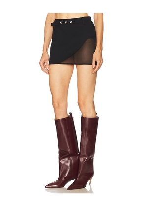 THE ATTICO High Cut Mini Skirt in Black. Size 38. Also in 36, 40, 42, 44.