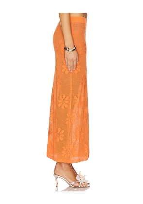 ASTA RESORT Bruna Crochet Skirt in Orange. Size M. Also in S, XS.