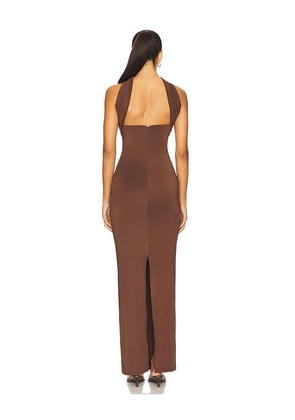 ALL THE WAYS Brissa Maxi Dress in Brown. Size M. Also in XXS, S, L.
