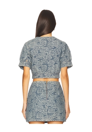 Amanda Uprichard Bello Short Sleeve Jacket in Blue. Size S. Also in XS.