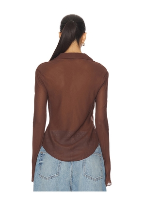 EAVES Serena Top in Brown. Size M. Also in XS, S, L, XL.