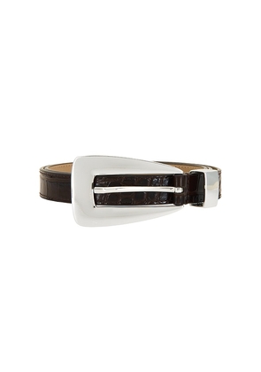 B-Low the Belt Briar Croco Belt in Chocolate. Size S. Also in M, L.