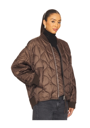 AGOLDE Isla Quilted Jacket in Brown. Size M. Also in L, S, XS.