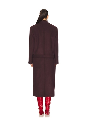 THE ATTICO Long Coat in Burgundy. Size 40. Also in 42.