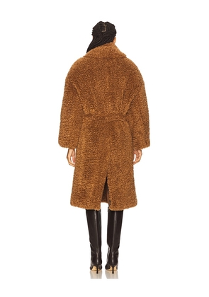 Atlein Long Teddy Wrap Coat in Brown. Size M. Also in L, S, XS.
