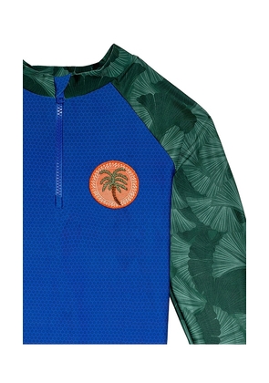 Agua Bendita Noah Thamar Swim Shirt in Blue,Green. Size 4. Also in 6, 2.
