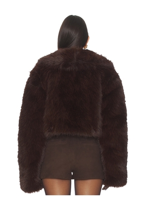 AFRM Stephanie Faux Fur Coat in Brown. Size M. Also in L, XL.