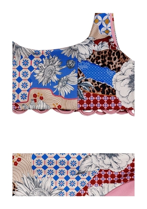Agua Bendita Dolce Quilt Bikini Set in Blue,Burgundy. Size 4. Also in 6, 2.
