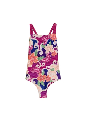 Agua Bendita Amina Thamar One Piece Swimsuit in Burgundy,Blue. Size 4. Also in 6, 2.