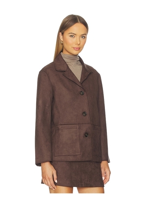 Elodie the Label Elodie Hayes Faux Suede Jacket in Brown. Size M. Also in L, S, XL, XS.