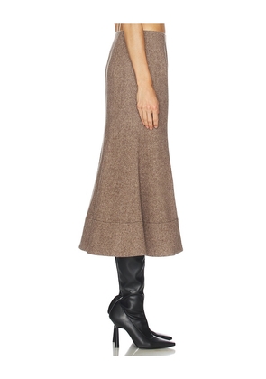Camila Coelho Sidonia Midi Skirt in Taupe. Size M. Also in L, S, XL, XS.