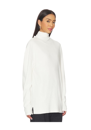 EAVES Lene Tie Neck Tee in White. Size M. Also in L, S, XL, XS, XXS.