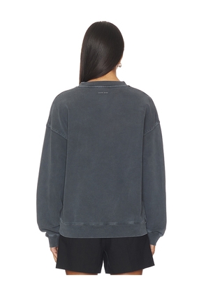 ANINE BING Spencer Leopard Sweatshirt in Charcoal. Size S. Also in XS.
