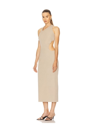 Camila Coelho Leona Midi Dress in Taupe. Size M. Also in XXS, S, L, XL.