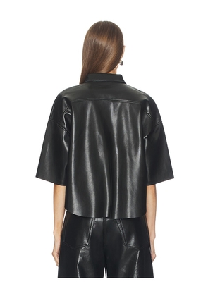 Citizens of Humanity Frances Cropped Cape Button Up in Black. Size M. Also in XS, S, L.
