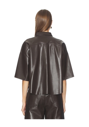 Citizens of Humanity Frances Cropped Cape Button Up in Brown. Size M. Also in XS, S, L.