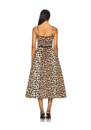 Bronx and Banco Inara Leopard Midi Dress in Brown. Size S. Also in XS.
