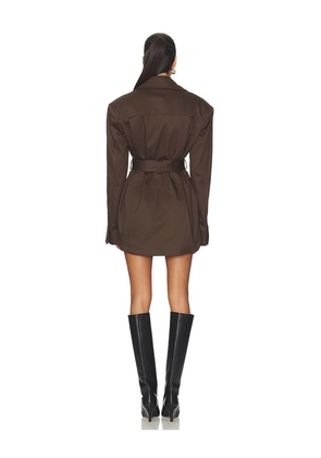 EAVES Lumi Mini Dress in Brown. Size M. Also in L, S, XL, XS, XXS.
