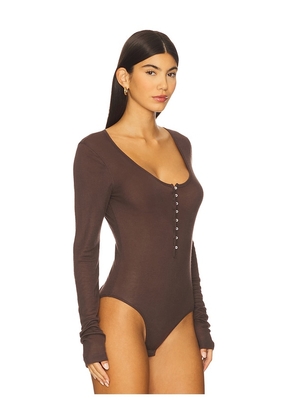 By Malene Birger Majka Bodysuit in Chocolate. Size M. Also in XS, S, L.