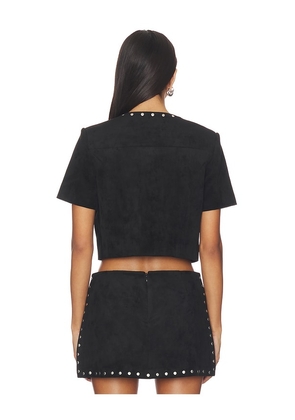 Amanda Uprichard Braswell Suede Top in Black. Size M. Also in L, XS.