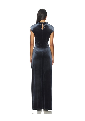 Amanda Uprichard Biella Velvet Gown in Slate. Size M. Also in S, XS.