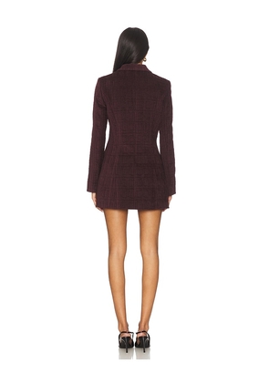 Amanda Uprichard Peralta Blazer Romper in Burgundy. Size M. Also in S, XS.