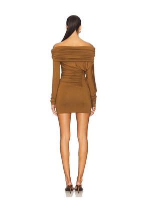 The Andamane Zoe Mini Dress in Cognac. Size 40/S. Also in 38/XS, 42/M, 44/L.