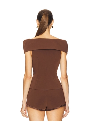 Camila Coelho Deysi Top in Brown. Size M. Also in XS, S, L, XL.