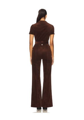 Alice + Olivia Gorgeous Wide Leg Jumpsuit in Brown. Size 26. Also in 24, 27.