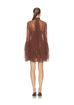 Camila Coelho Norma Mini Dress in Chocolate. Size M. Also in XXS, XS, S, L, XL.
