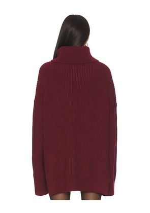 ALL THE WAYS Delta Sweater in Burgundy. Size M. Also in XS, S, L.