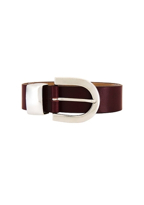 BLACK SUEDE STUDIO Mena Belt in Burgundy. Size M. Also in L.