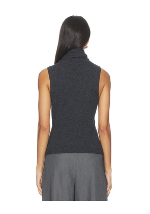 EAVES Makena Sleeveless Turtleneck in Charcoal. Size M. Also in XS, S, L, XL.