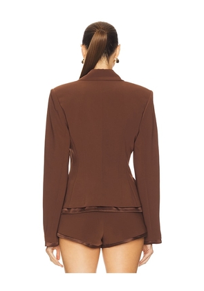 Camila Coelho Deysi Blazer in Brown. Size M. Also in S, XL, XS.