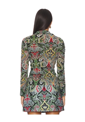 Alice + Olivia Portia Ruched Top in Multi. Size S. Also in M, XS.