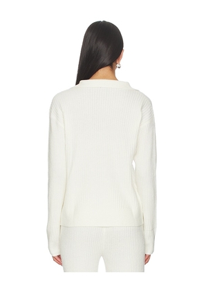 Bobi Button Funnel Neck Sweater in Cream. Size M. Also in XS, S, L, XL.