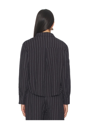 Bobi Boxy Button Front Shirt in Black. Size M. Also in XS, S.