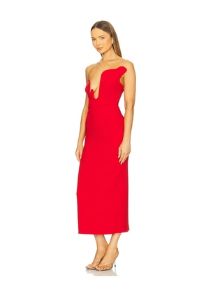 Bardot Rosalyn Midi Dress in Red. Size 12. Also in 4, 2, 6, 8, 10.