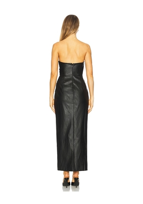 Bardot Vani Faux Leather Maxi Dress in Black. Size 12. Also in 4, 2, 6, 8, 10.